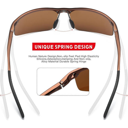 DUCO Polarisierte Retro-Sonnenbrille Herren Ultraleicht 8550