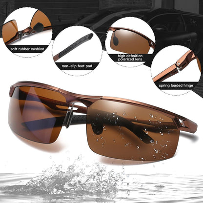 DUCO Polarisierte Retro-Sonnenbrille Herren Ultraleicht 8550