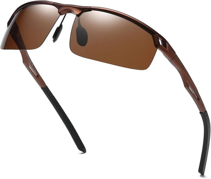 Polarisierte Al-Mg Sportsonnenbrille für Herren Retro Design 8550
