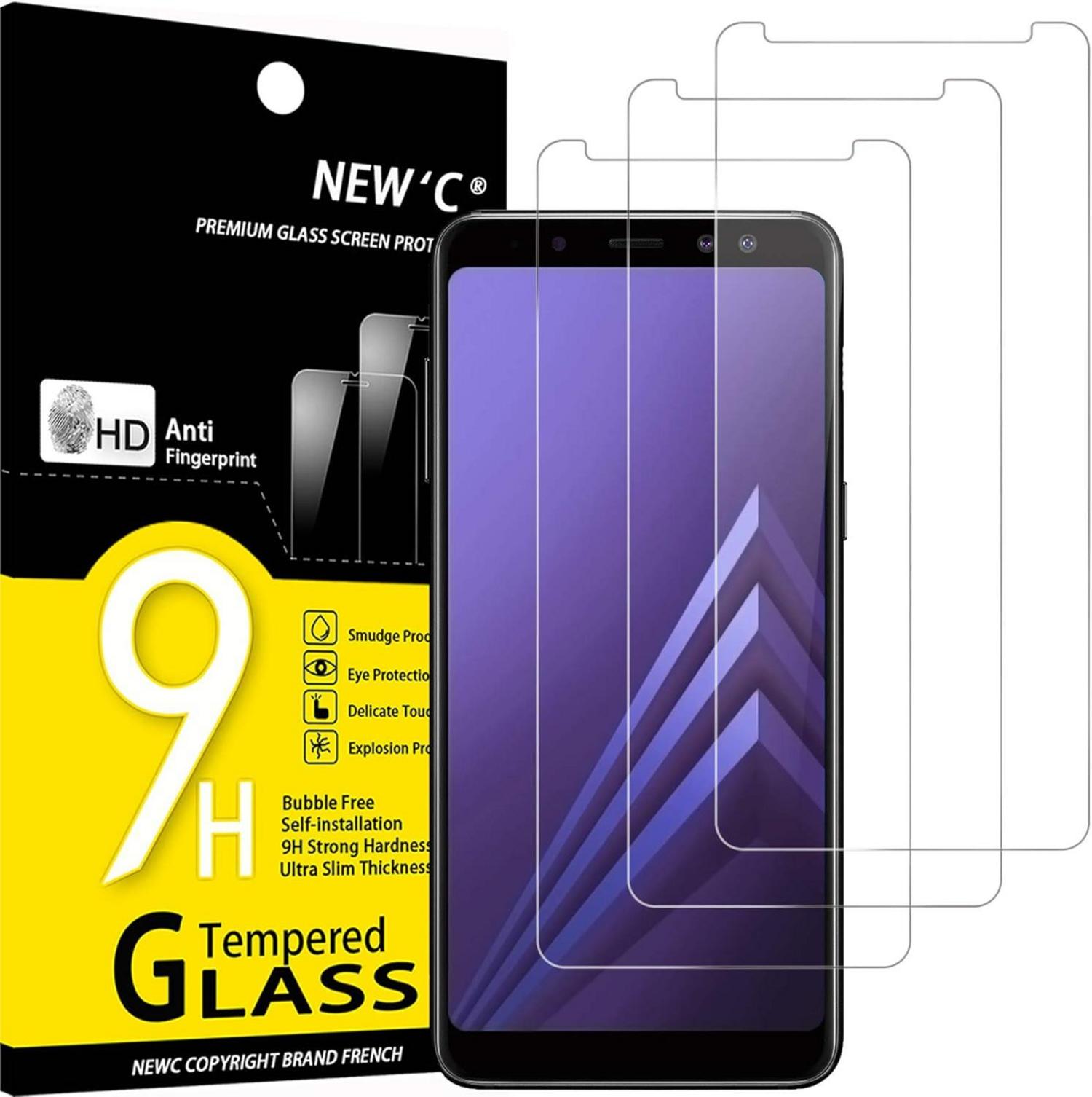 Panzer Schutz Glas Samsung Galaxy A8 2018 3er Set 9H Ultra-klar