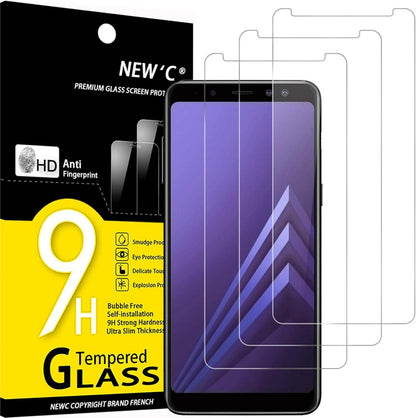 Panzer Schutz Glas Samsung Galaxy A8 2018 3er Set 9H Ultra-klar