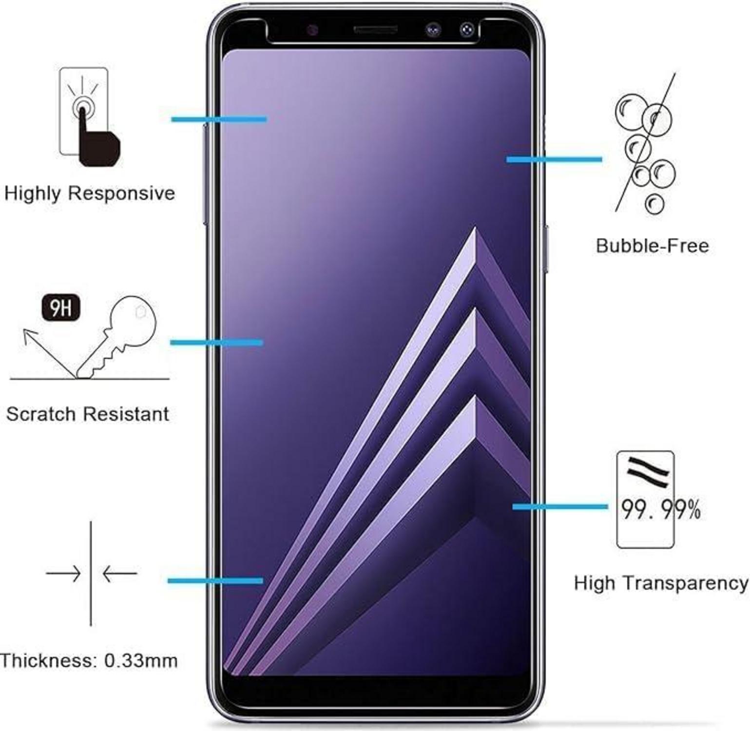Panzer Schutz Glas Samsung Galaxy A8 2018 3er Set 9H Härte