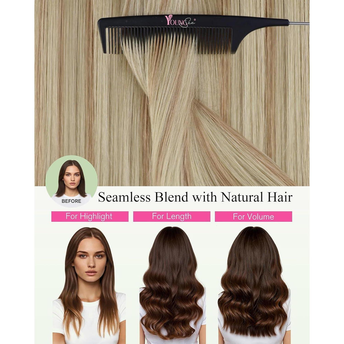 Echthaar Tape Extensions Blond 18/613 - 45cm, 50g