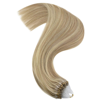 Blond Highlight Echthaar Extensions Micro Ring 55cm