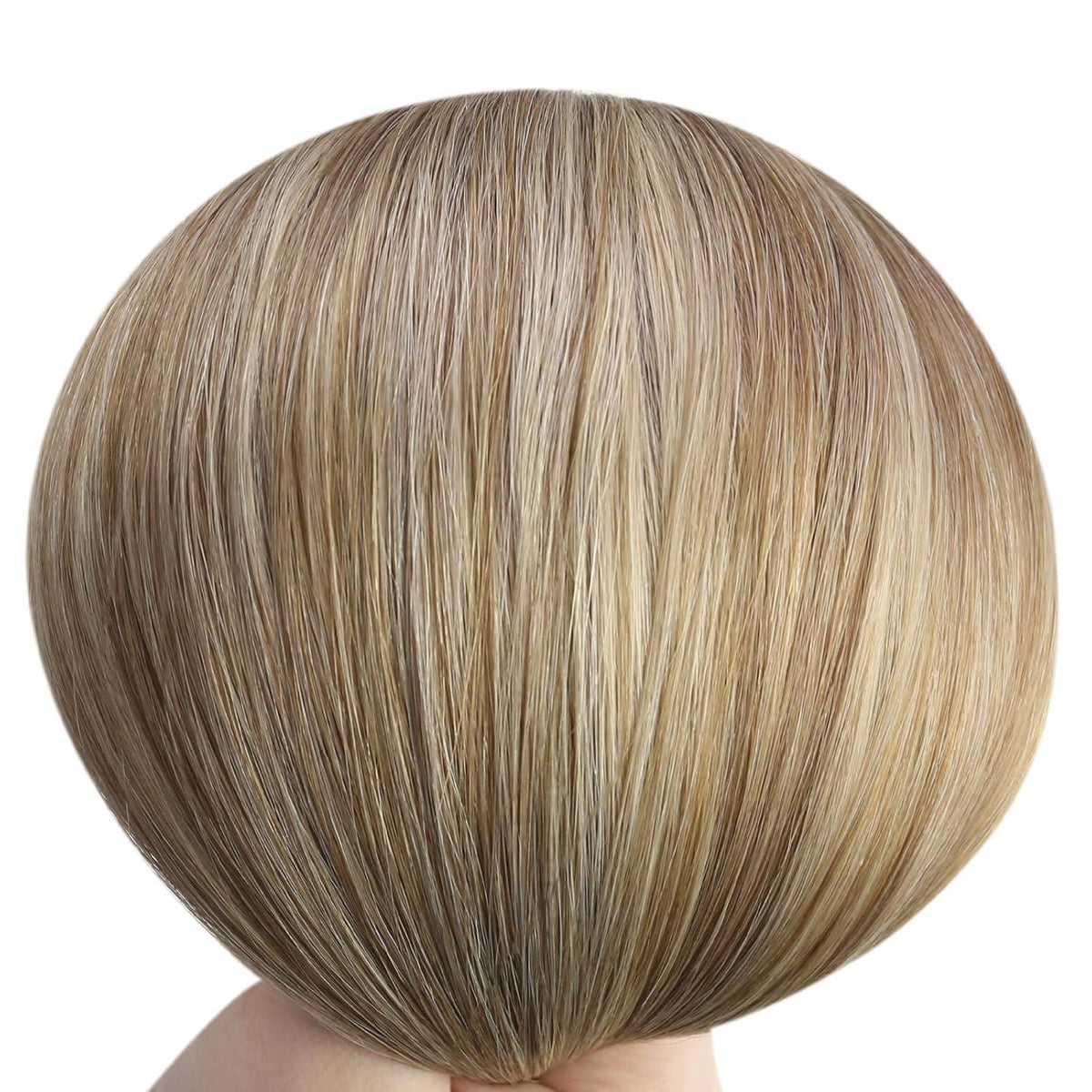 Echthaar Bondings Ombre 35cm – Hellbraun/Platinblond