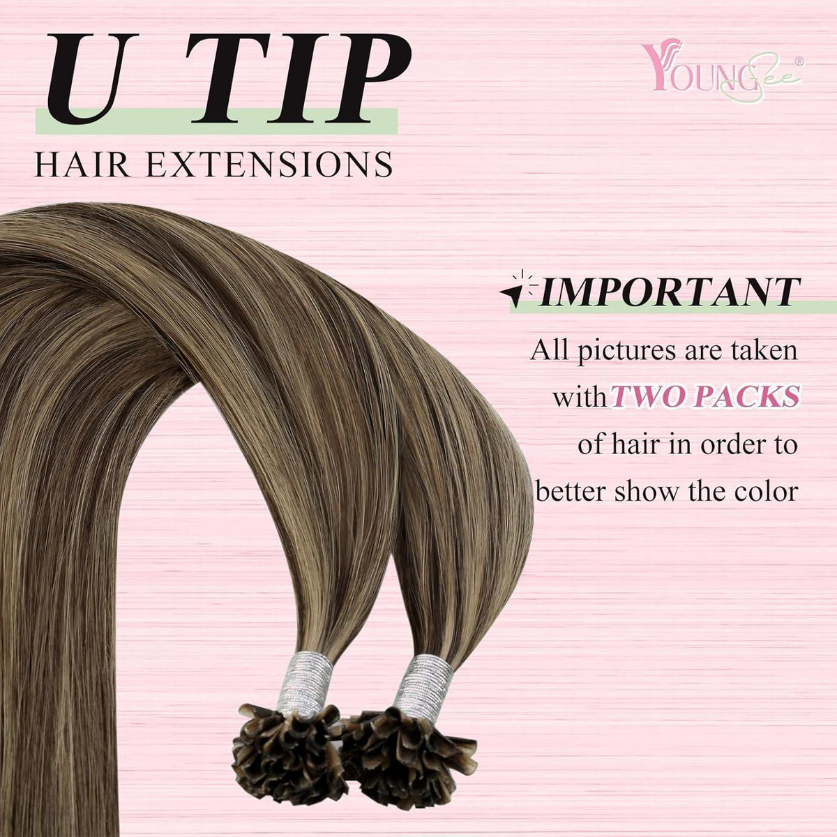Echthaar Bondings Dunkelbraun 55cm - U Tip Extensions