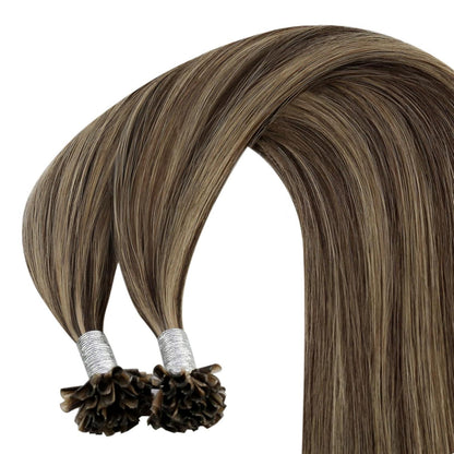 Echthaar Bondings Dunkelbraun 55cm - U Tip Extensions