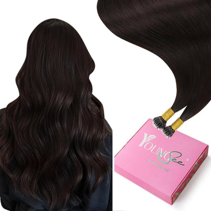 Nanoring Extensions Braun 45cm – Echthaar Haarverlängerung