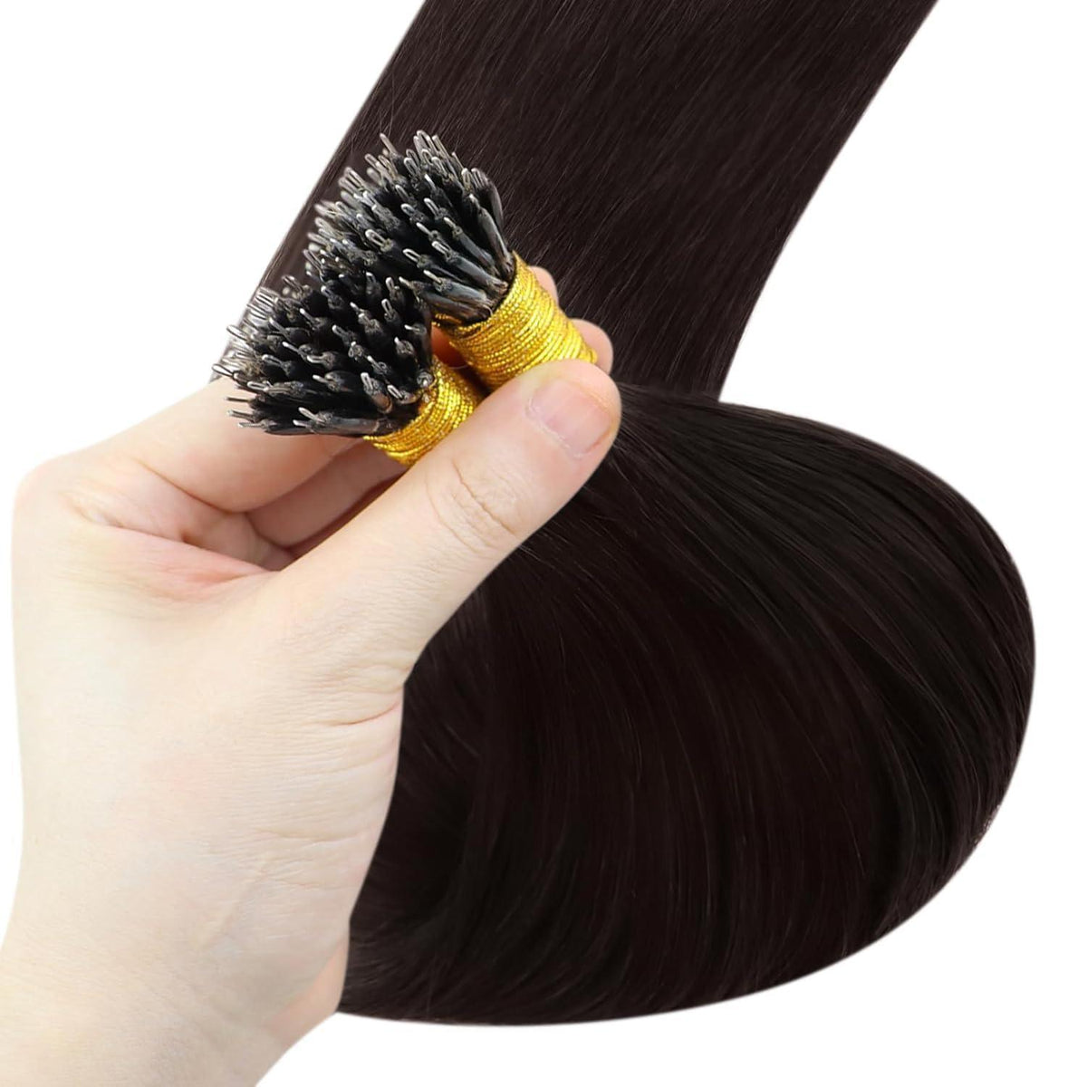 Nanoring Extensions Braun 45cm – Echthaar Haarverlängerung