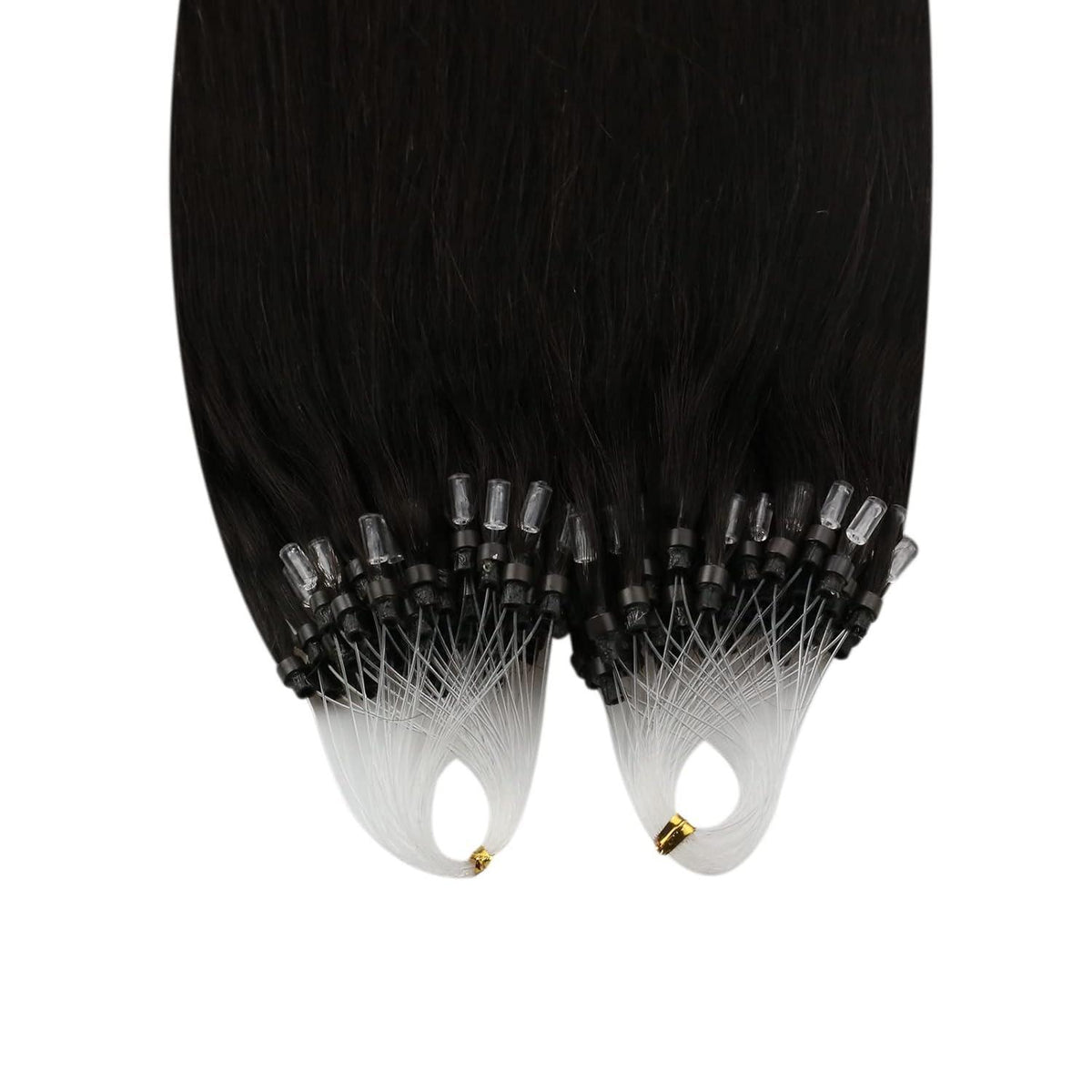 Echthaar Haarverlängerung Braun 55cm – Micro Ring Extensions