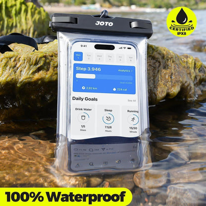 Wasserdichte Handyhülle bis 7 Zoll, IPX8 zertifiziert, mit Umhängeband