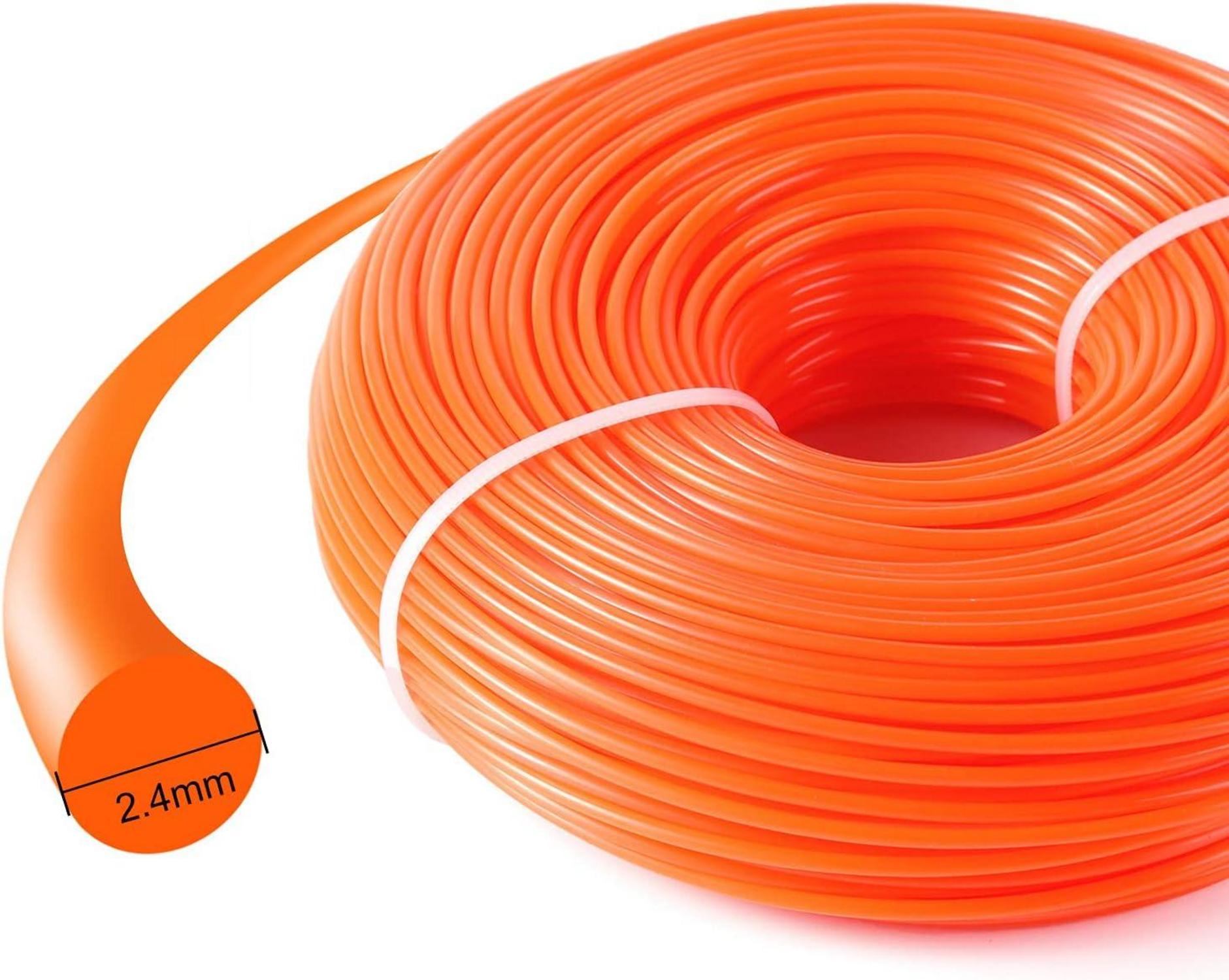 Mähfaden rund orange 2,4mm x 96m Trimmerfaden Motorsensen