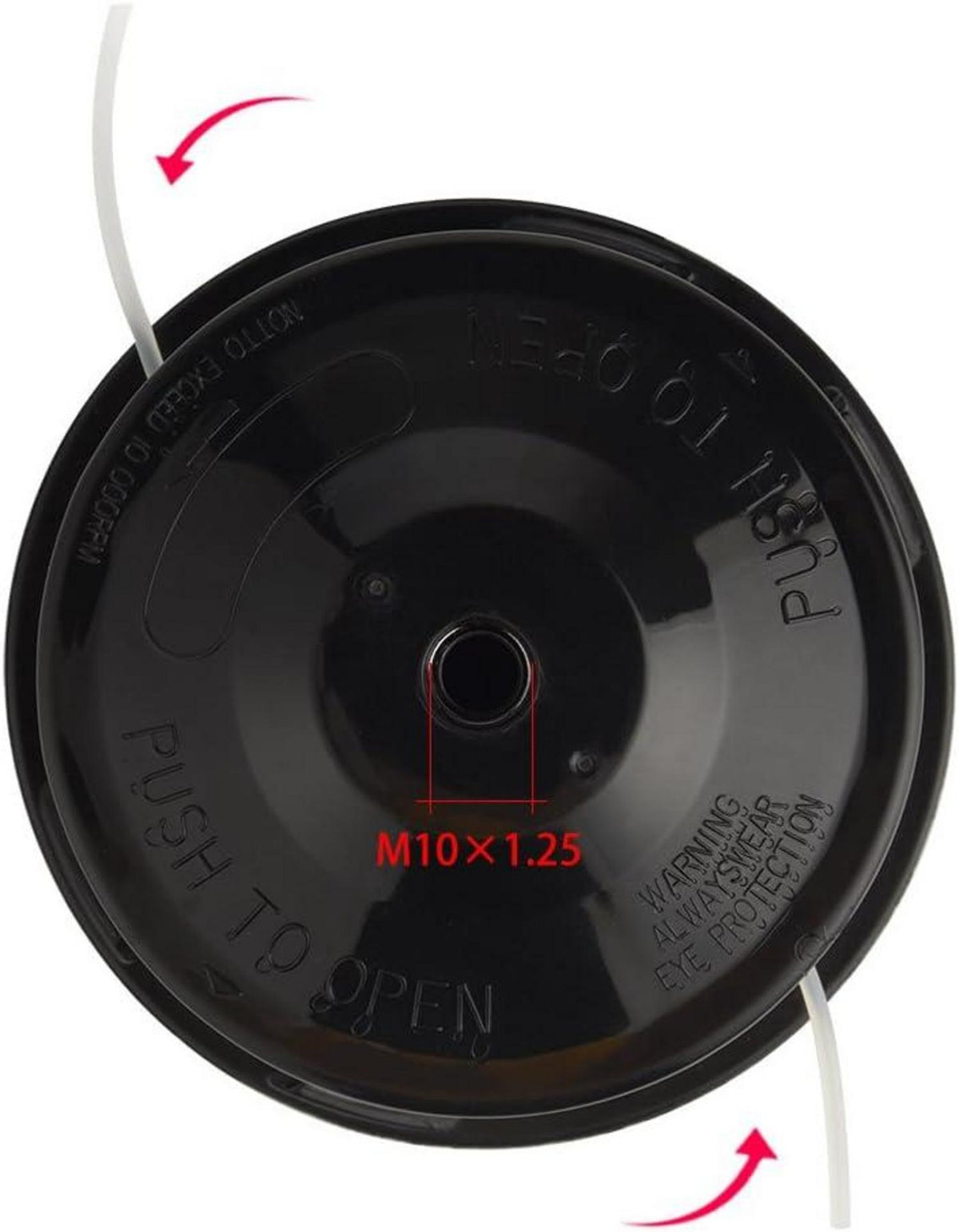 FEPITO Nylon Fadenkopf 2,4mm für Motorsensen M10x1,25 Links