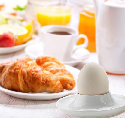 ComSaf Eierbecher Set Weiß Porzellan Eierständer 6-teilig