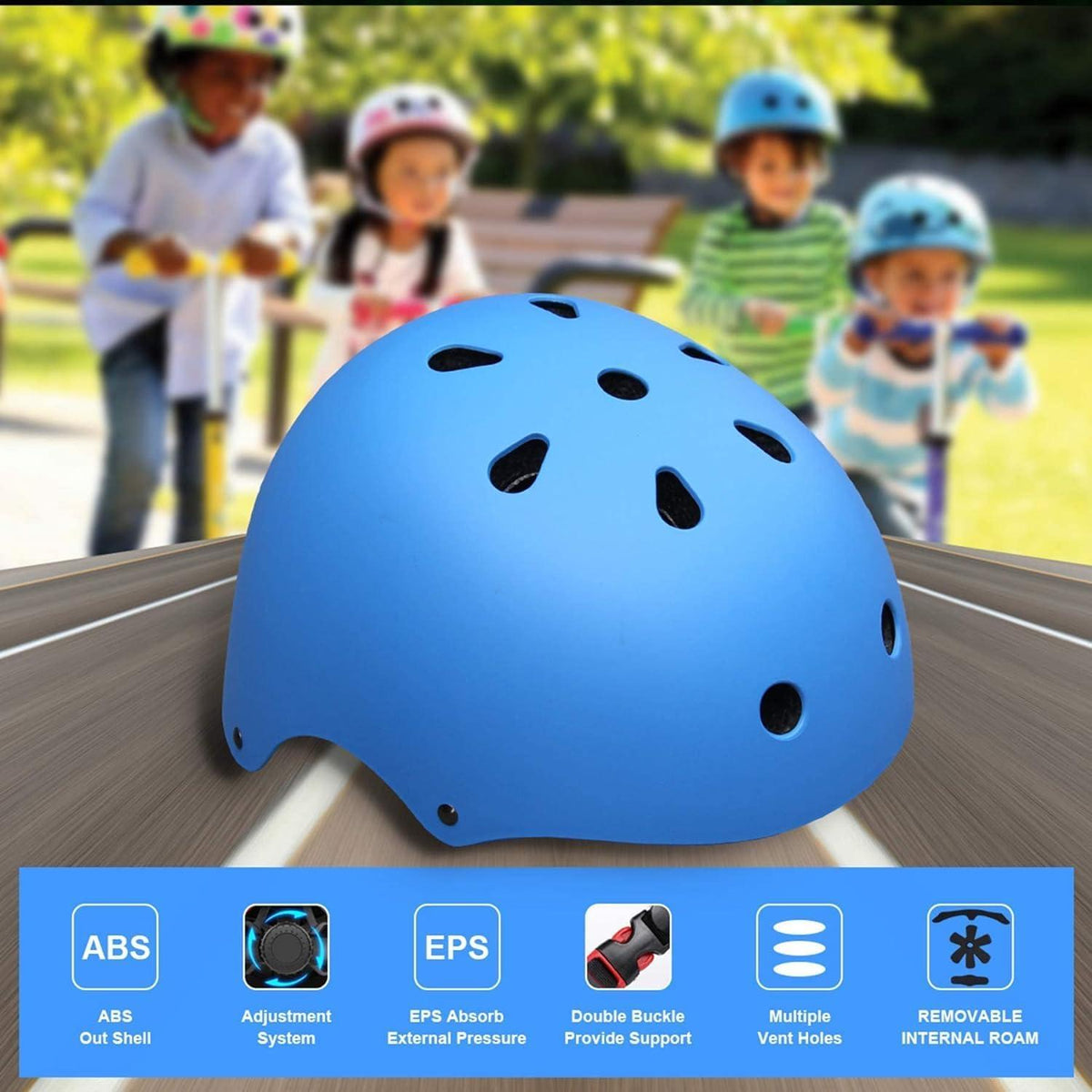 XJD Kinder Jugend Fahrradhelm CE geprüft Multisport Blau S 48-54cm