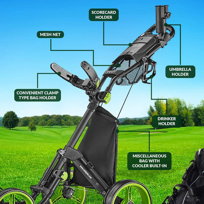 CaddyTek Explorer V8 Superlite Golftrolley 4-Rad Version 8 Lime