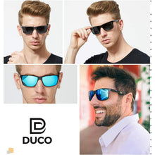 DUCO Herren Carbon Fiber Polarisierte Rechteck Sonnenbrille