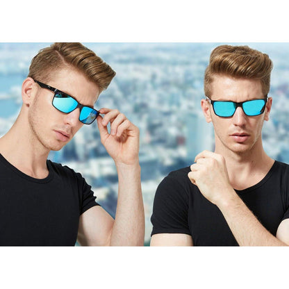 Polarisierte Herren Sonnenbrille Rechteckig Metallrahmen