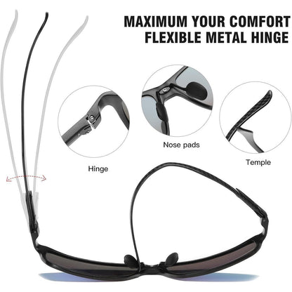 Polarisierte Herren Sonnenbrille Rechteckig Metallrahmen