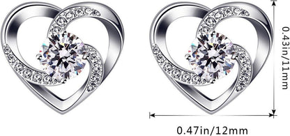 B.Catcher Damen Ohrringe Herz 925 Silber Zirkonia Geschenk