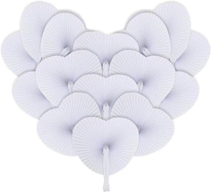 Handfächer Weiße Herzform Hochzeit Geschenk 24 Stück