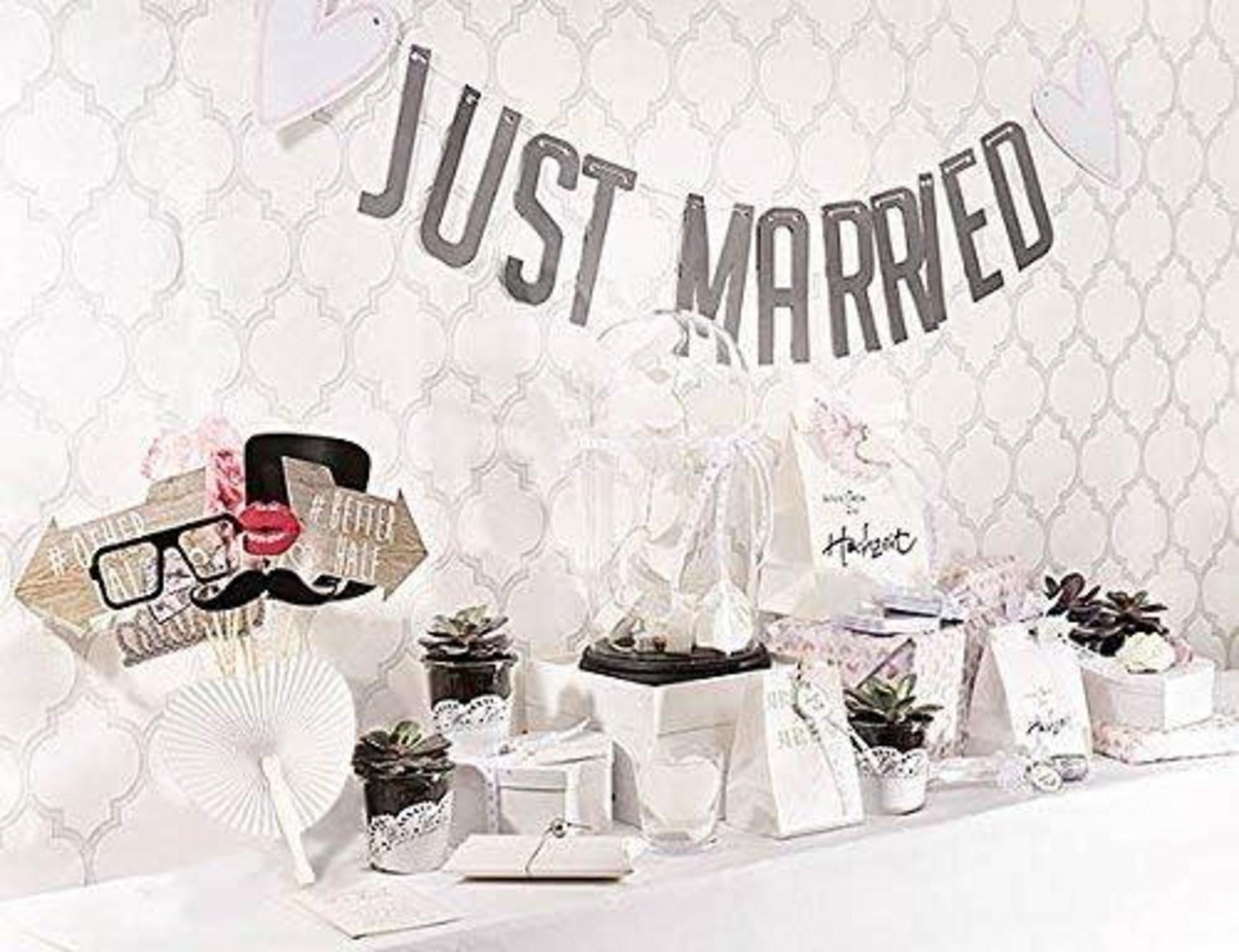Handfächer 24 Stück Herzform Weiß Hochzeit Gäste Geschenk DIY