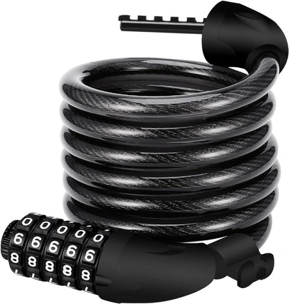 Fahrradschloss mit 5-stelligem Zahlencode 120cm/12mm Schwarz