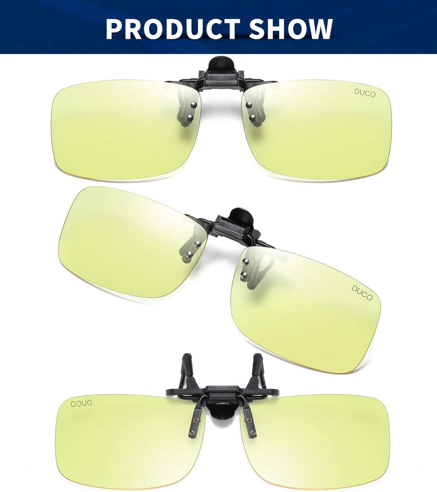 Clip-On Ergonomische Computer Brille mit Bernstein Gläsern für