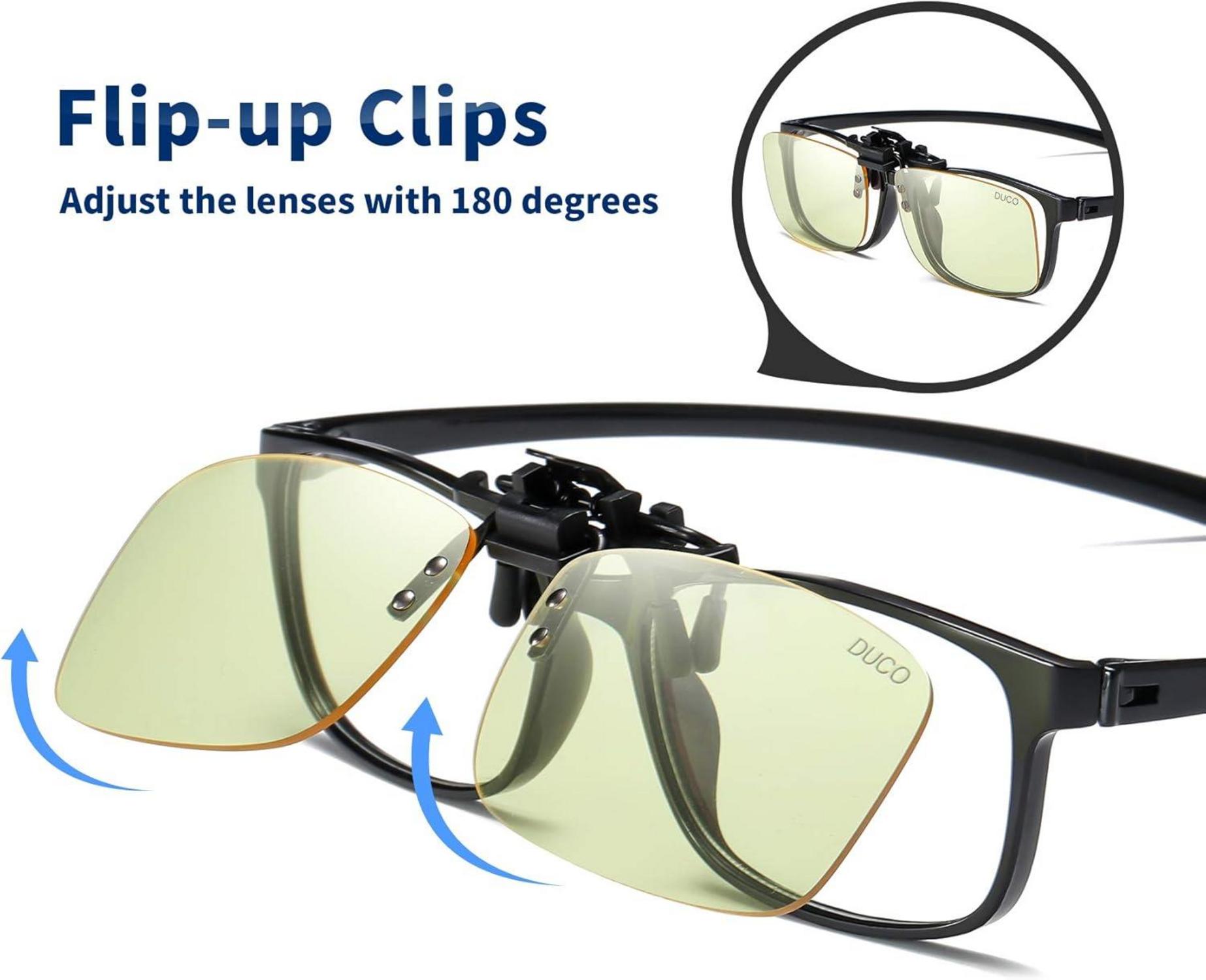 Clip Computer Brille Bernstein Gläser Kurzsichtigkeit Schutz 55MM