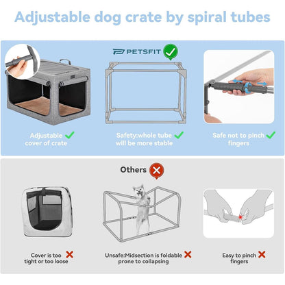 Faltbare Hundebox Grau – Bequemer Schlaf- & Reisekäfig