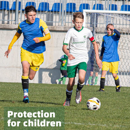 Sportout Schienbeinschoner Fußball Kinder Herren Schwarz Anti-Rutsch
