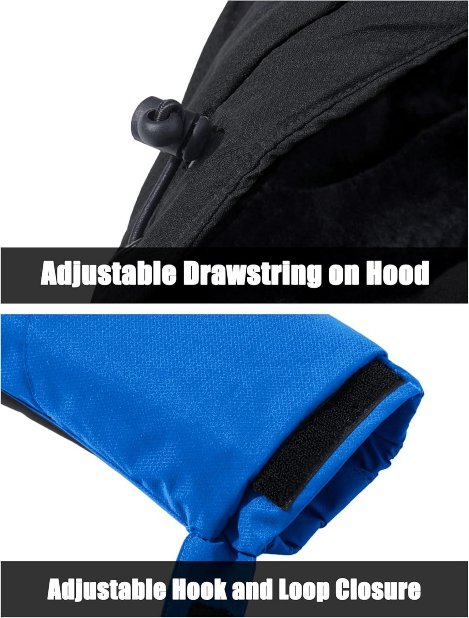 Herren Winterjacke Skijacke Fleece Gefüttert Outdoor Softshell Wasserdicht Blau