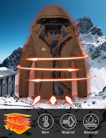 Winter Skijacke Herren Fleece Softshelljacke Wasserdicht
