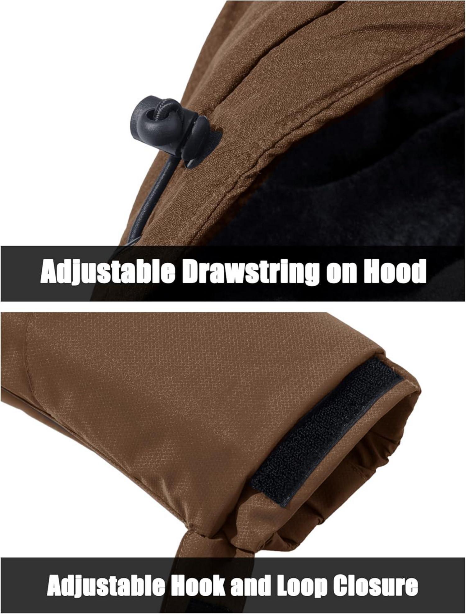 Herren Winter Skijacke Fleece Softshelljacke Wasserdicht Atmungsaktiv Munschwarz