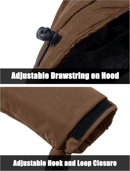 Herren Winter Skijacke Fleece Softshelljacke Wasserdicht Atmungsaktiv Munschwarz