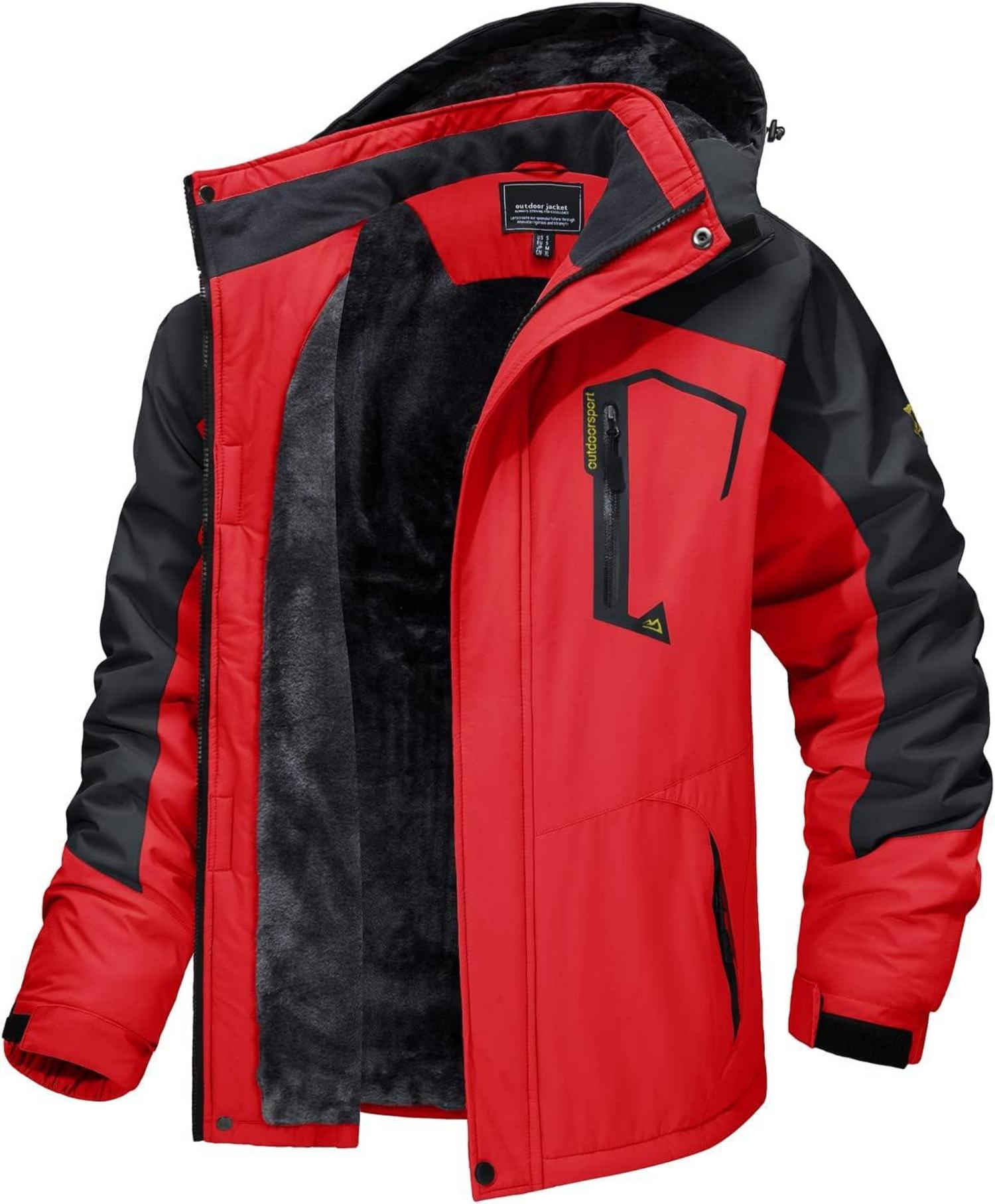 Winter Skijacke Herren Fleece Gefüttert Softshelljacke Wasserdicht