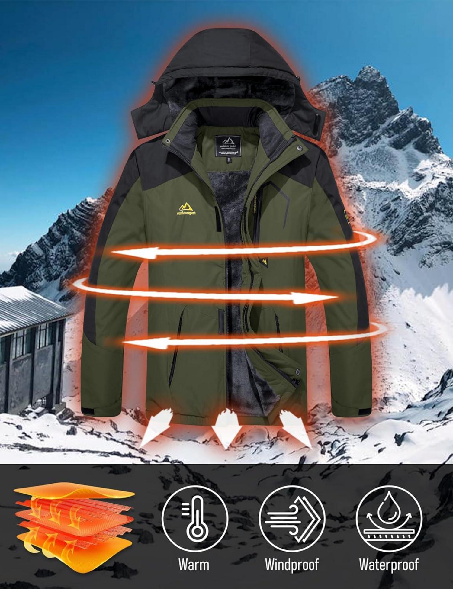 Winter Skijacke Fleece Gefüttert Outdoor Softshell Wasserdicht