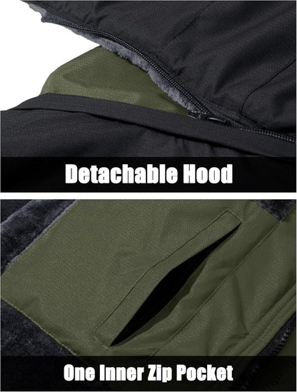Herren Winter Skijacke Fleece Outdoor Softshelljacke L Armeegrün