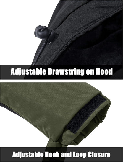 Herren Winter Skijacke Fleece Softshelljacke Outdoor Wasserdicht L Armeegrün
