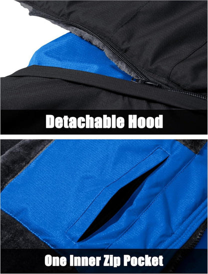 Herren Winter Skijacke Fleece Softshell Wasserdicht Blau S