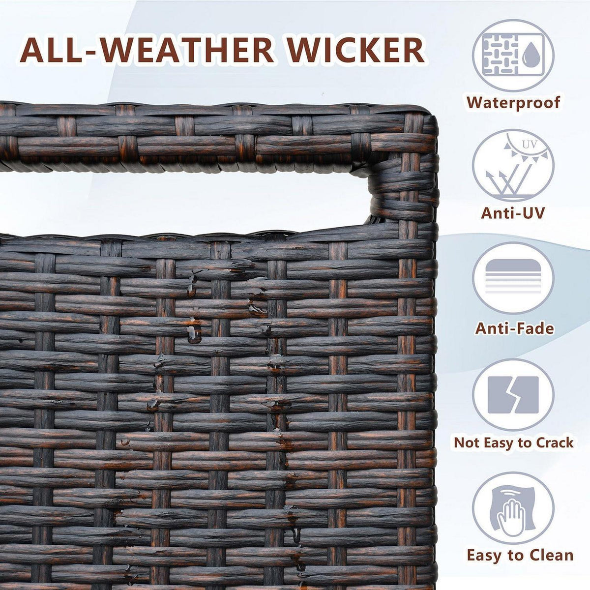 2x Verstellbarer Liegestuhl – Rattan Gartenmöbel Set