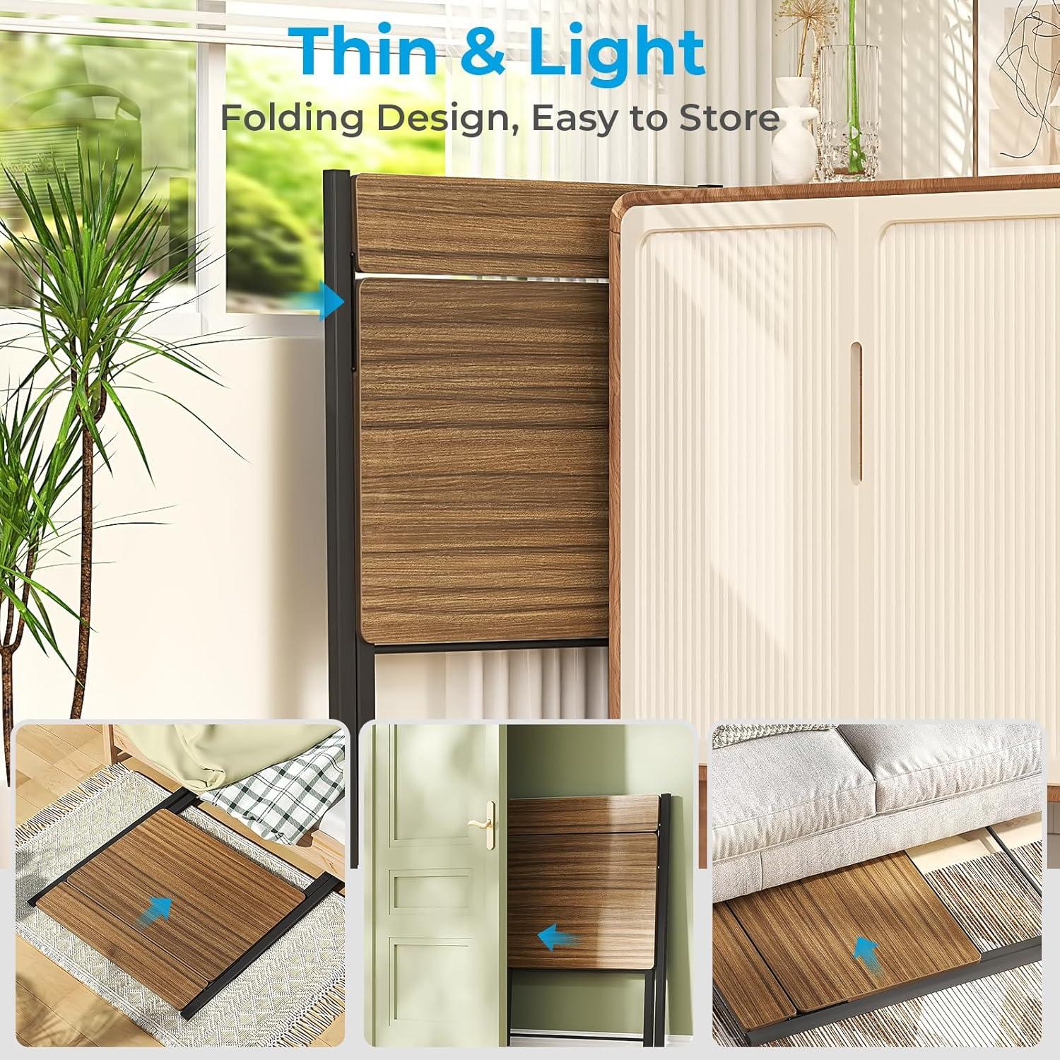 Klappbarer Schreibtisch Regal Braun 75x52x70cm Platzsparend Keine Montage