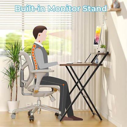 Klappbarer Schreibtisch Regal Braun 75x52x70cm Platzsparend Keine Montage
