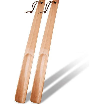 Schuhlöffel aus Holz 38cm Stabil Hellbraun 2er Set