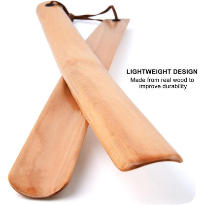 Schuhlöffel aus Holz 38cm Stabil Hellbraun 2er Set