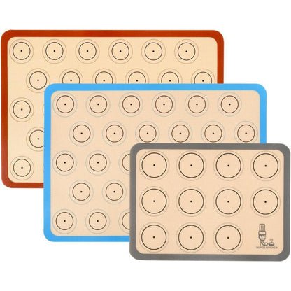 Silikon Backmatte 3er Set für Macarons & Brot, Antihaft