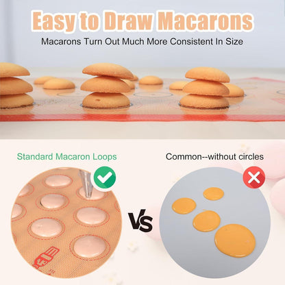 Silikon Backmatte 3er Set für Macarons & Brot, Antihaft