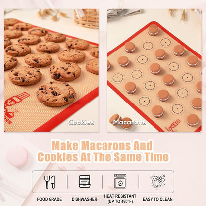 Silikon Backmatte 3er Set für Macarons & Brot, Antihaft