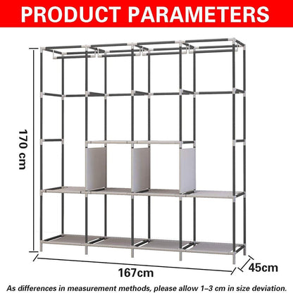 Tragbarer Kleiderschrank Stoffschrank Kleiderorganizer