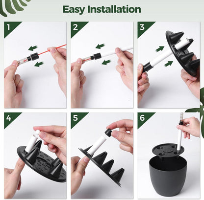 T4U 22cm Schwarz Selbstwässernder Blumentopf 4er-Set mit Wasserstandsanzeige